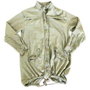 Bp Brass Plum Nordstrom Army Olive Green Utility Long LIne 90's Style Jacket. XS